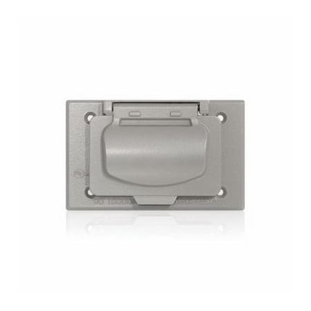 Leviton Weatherproof Cover, 1 Gang Gang, Aluminum, Weatherproof Cover Type WM1HF-GY